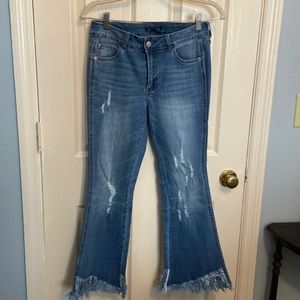 Hen and Thread distressed flare